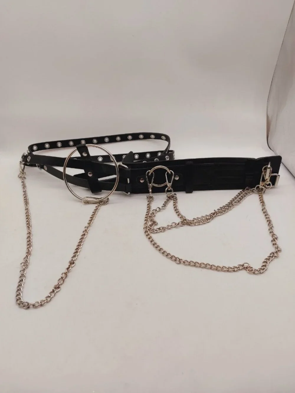Women Belt O Ring Harness Garter Belt Strap Waistband Binding Chain